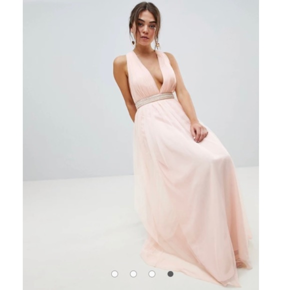 ASOS DESIGN tulle maxi dress, embellished waist. - Picture 3 of 4